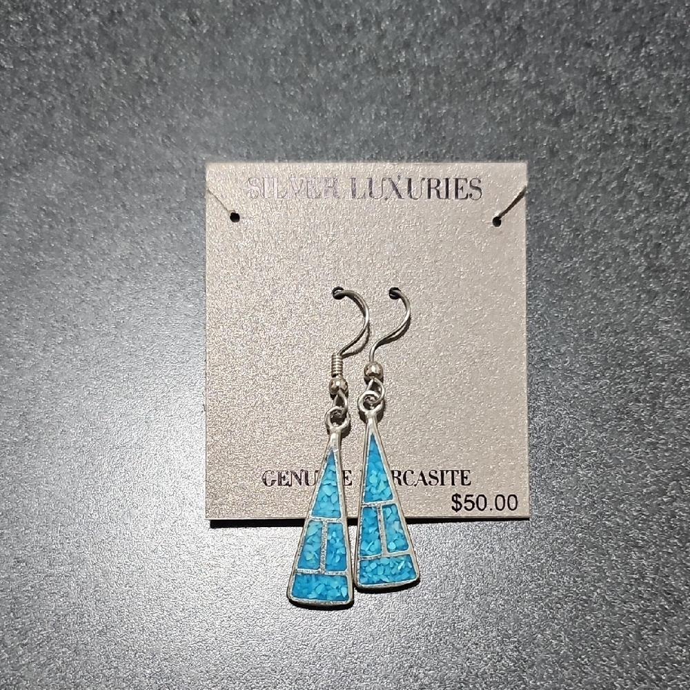 Silver Luxuries Turquoise Earrings